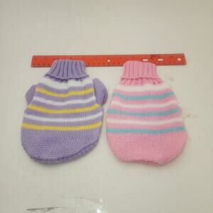 Dog Sweaters XS pink and purple with leg straps warm knit